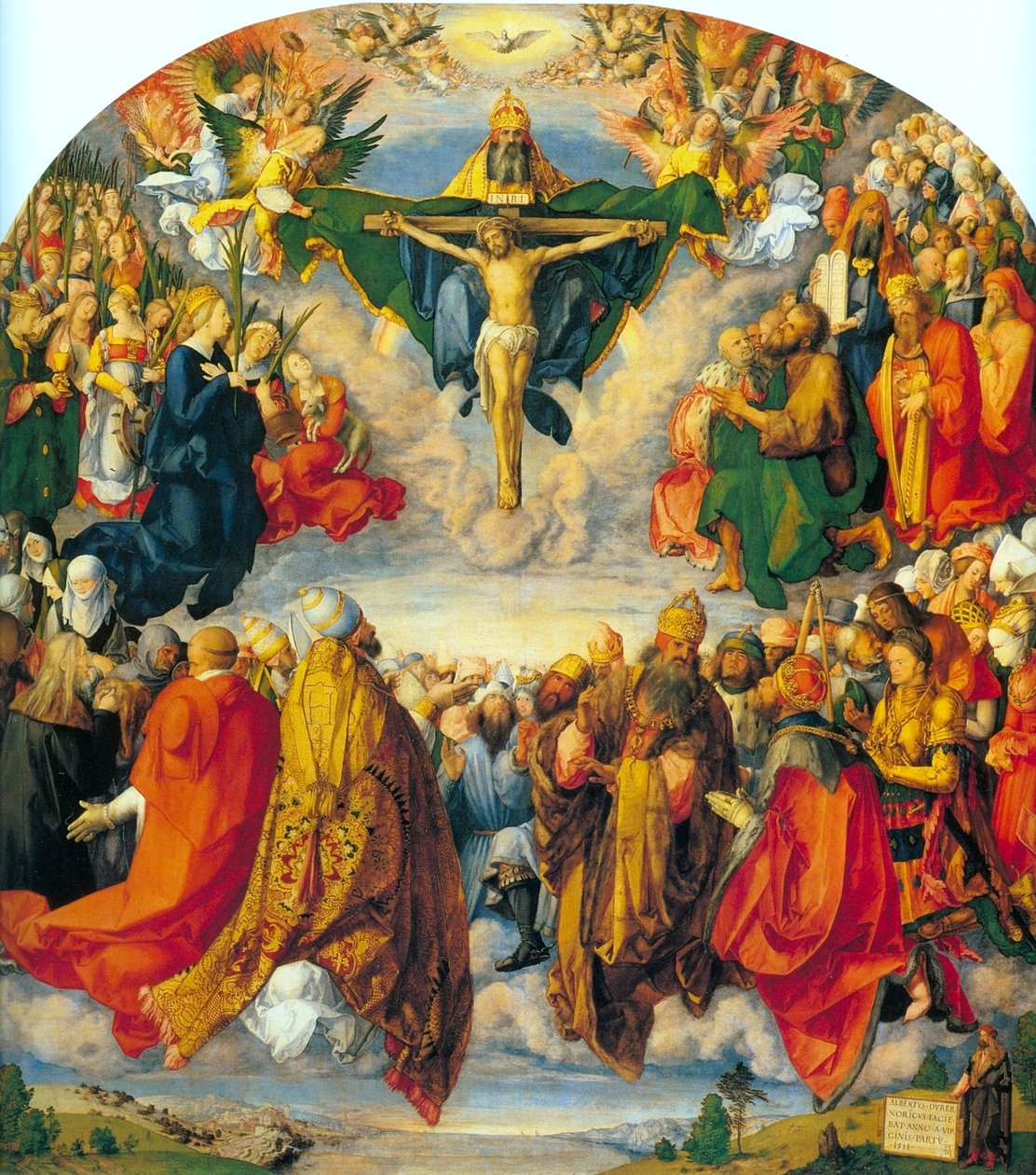 Duits: Allerheiligenbild ("Landauer Altar") Aanbidding van de Drie-eenheid door Albrecht Dürer