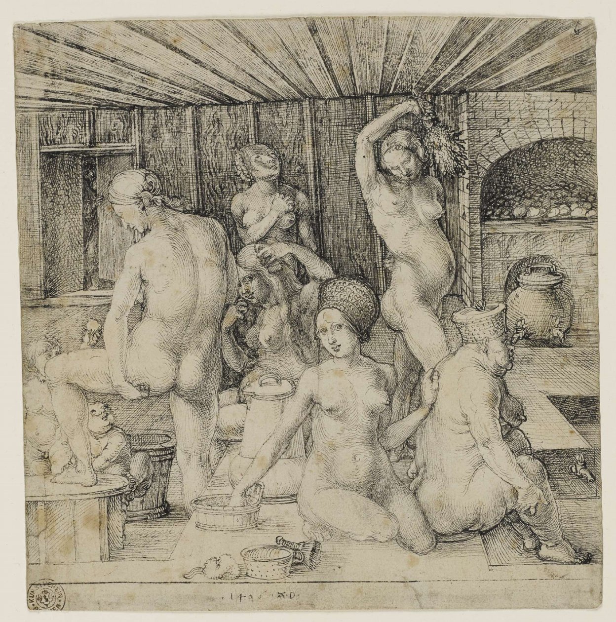 Duits: Frauenbad Het vrouwenbad door Albrecht Dürer