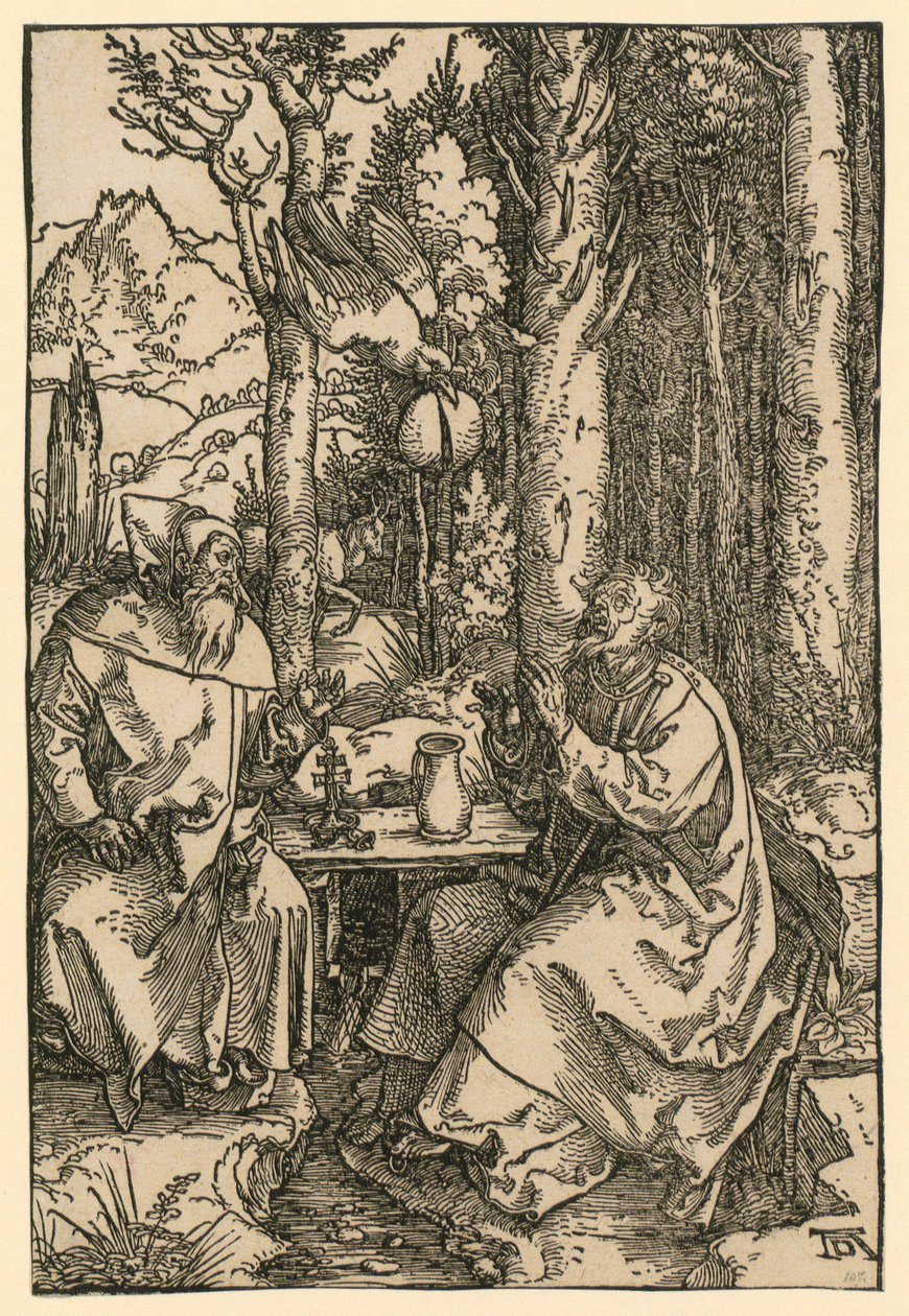 De heilige kluizenaars Antonius en Paulus door Albrecht Dürer
