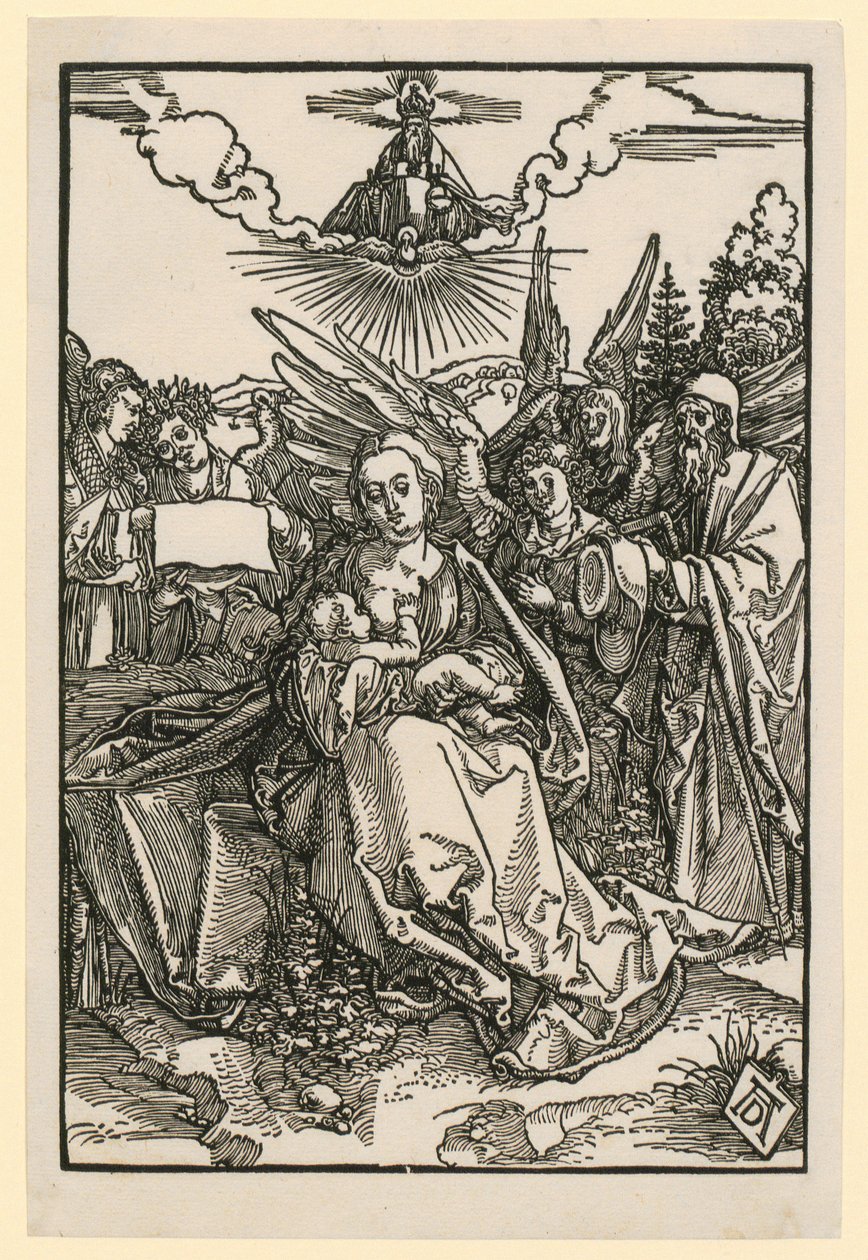 De Heilige Familie met vijf engelen door Albrecht Dürer