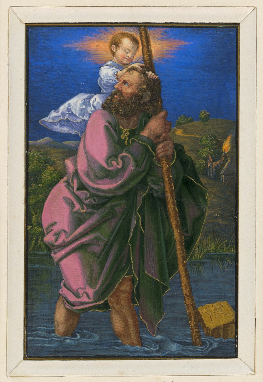 Sint-Christoffel naar links gewend door Albrecht Dürer