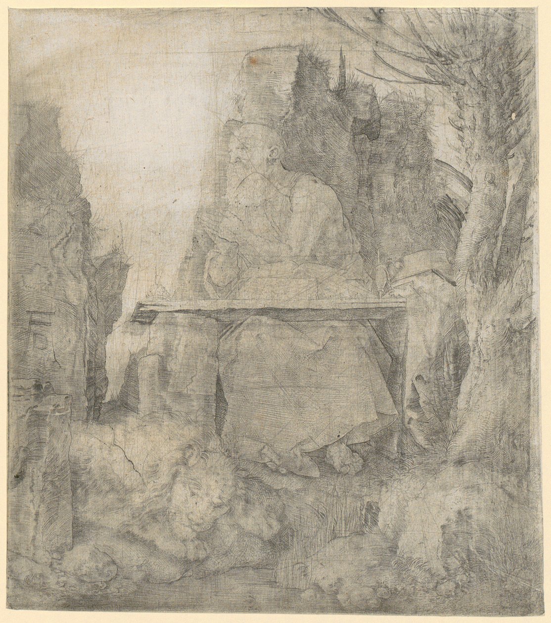 De heilige Hiëronymus naast de wilg door Albrecht Dürer