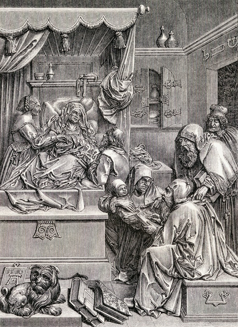 Hoog reliëfbeeld van de geboorte van St. Johannes, 1855 door Albrecht Dürer
