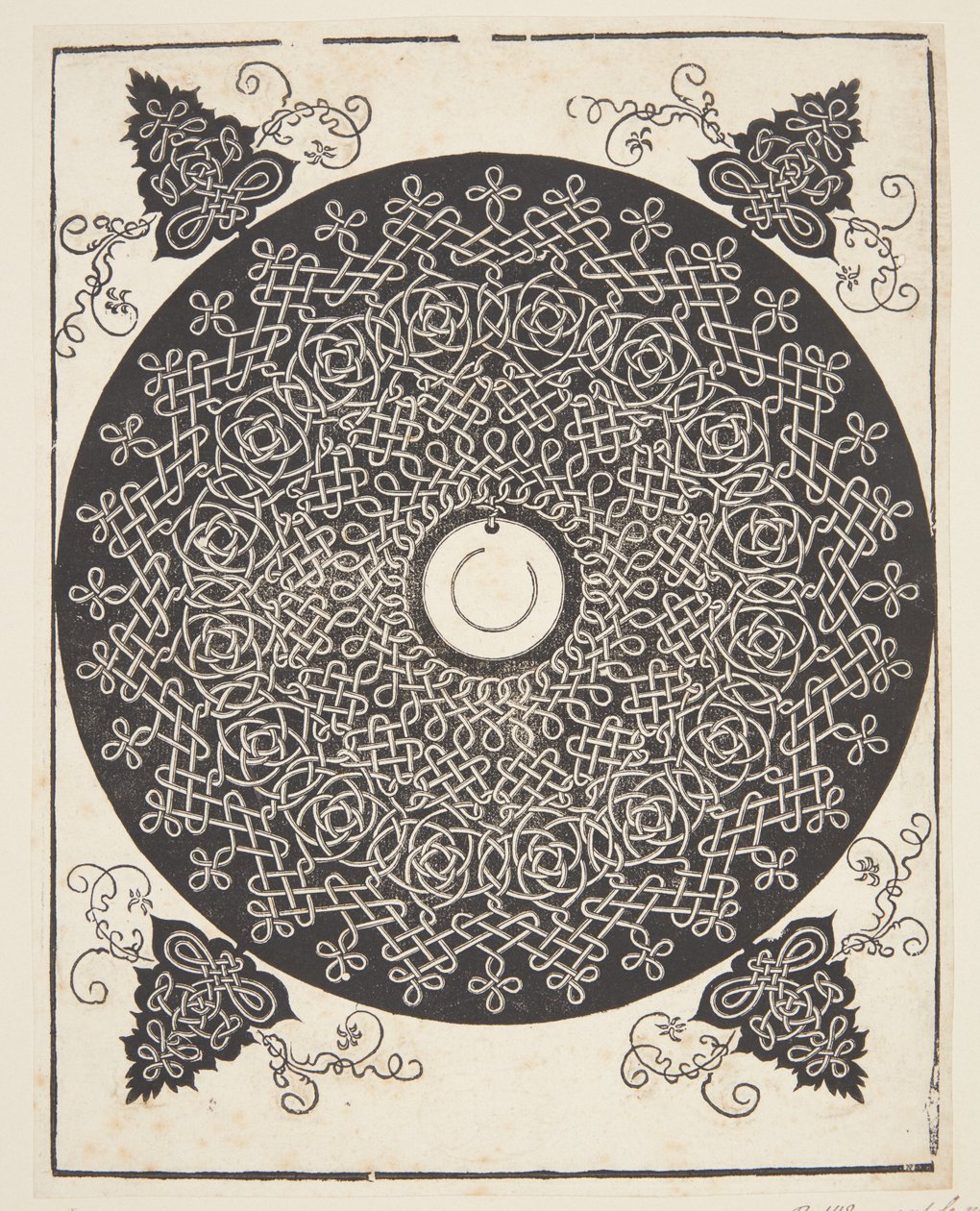 Verstrengeld koordpatroon met witte medaillon door Albrecht Dürer