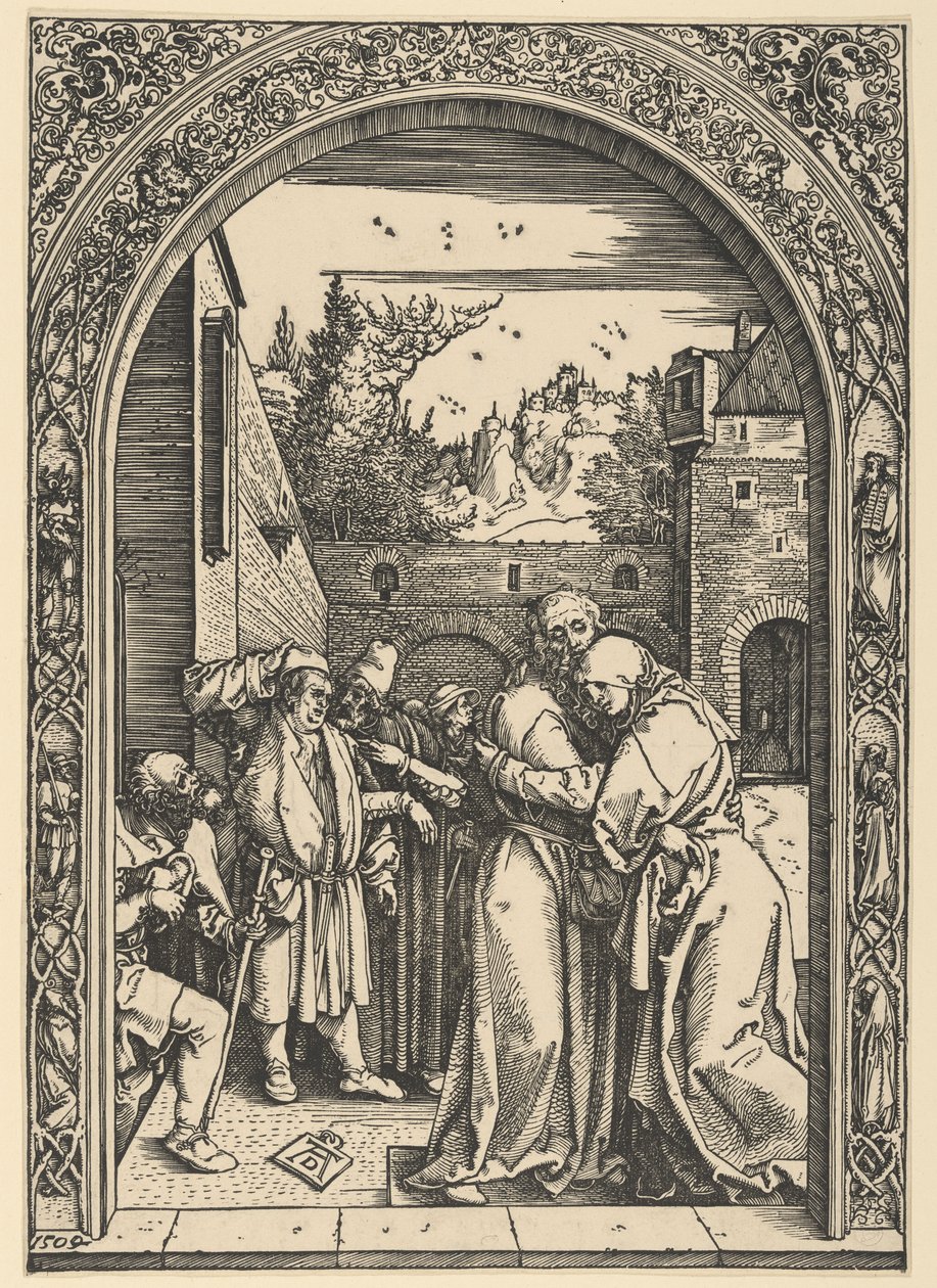 Joachim en Anna bij de Gouden Poort, uit *Het leven van de Maagd* door Albrecht Dürer