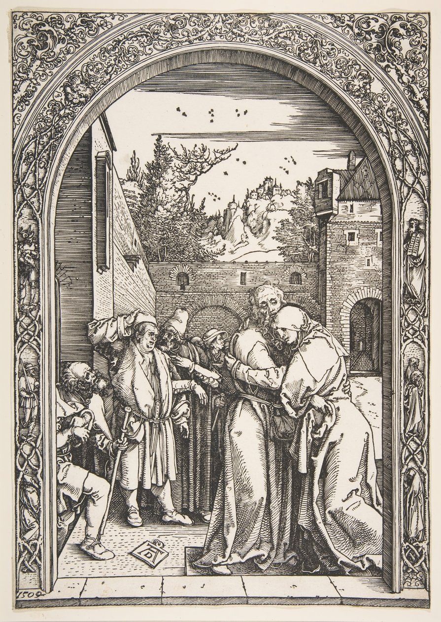 Joachim en Anna bij de Gouden Poort, uit Het leven van de Maagd door Albrecht Dürer