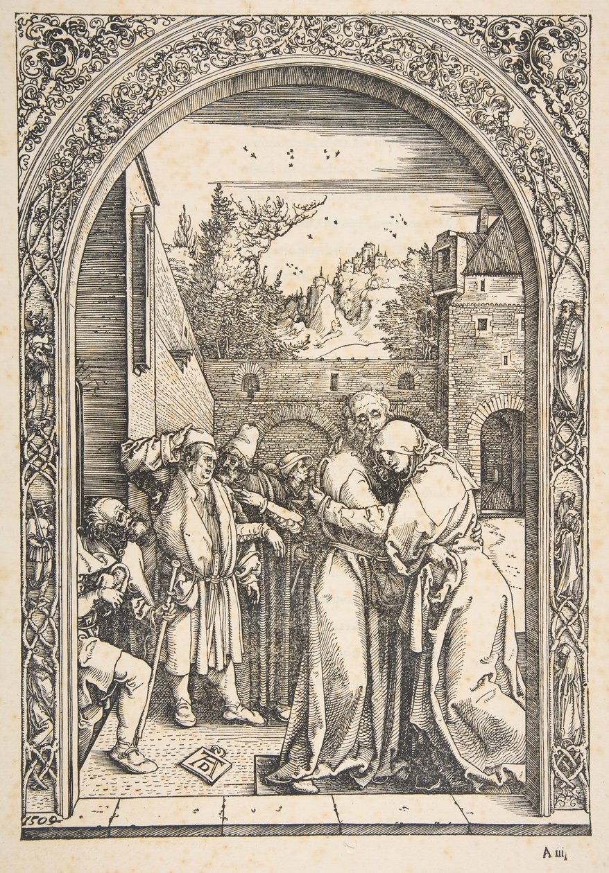 Joachim en Anna bij de Gouden Poort, uit Het Leven van de Maagd, ca. 1504 door Albrecht Dürer