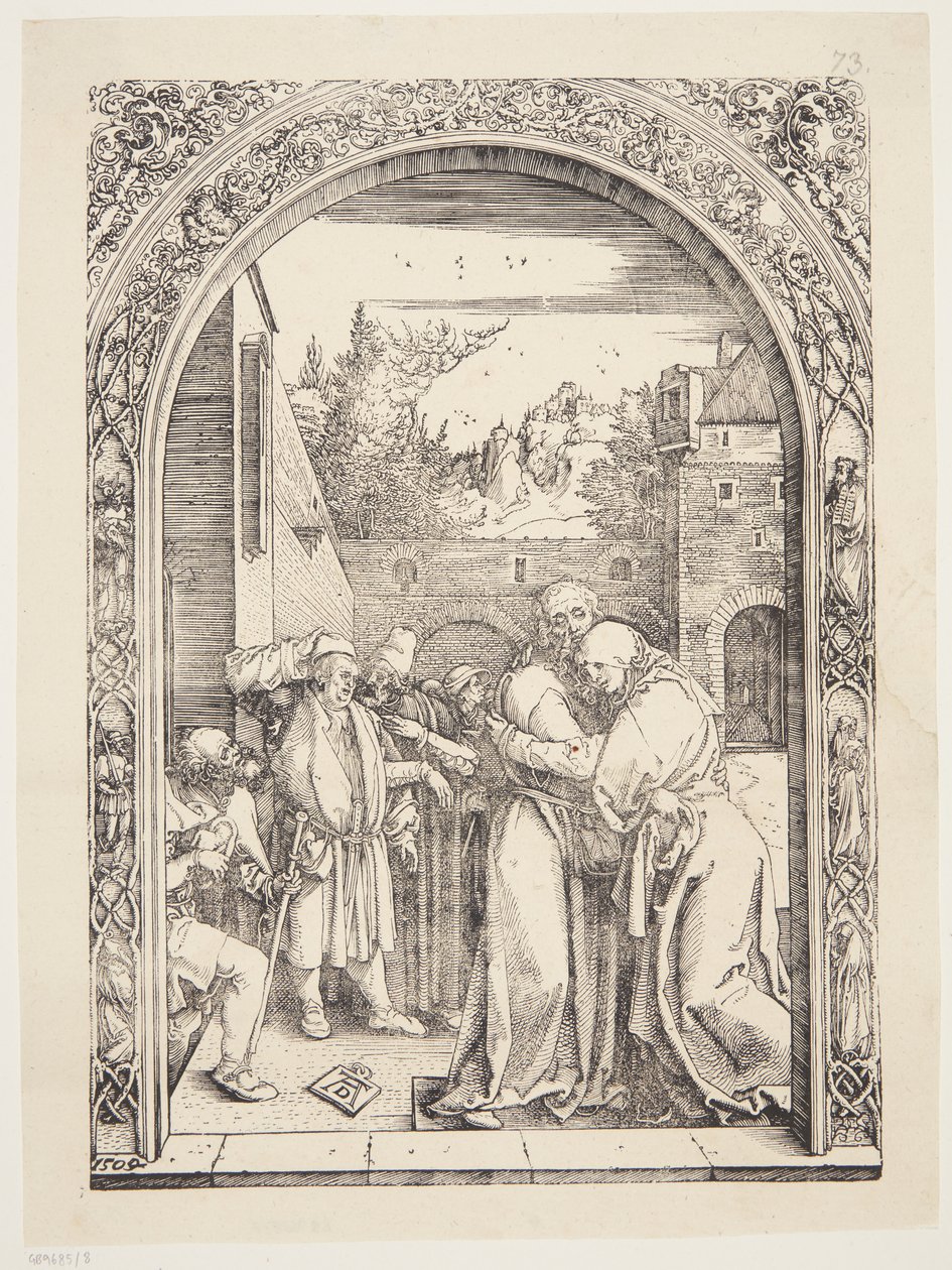 Joachim en Sint Anna ontmoeten elkaar bij de Gouden Poort door Albrecht Dürer
