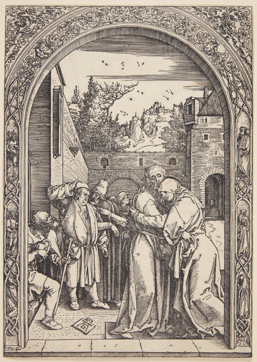 Joachim en Sint Anna ontmoeten elkaar bij de Gouden Poort door Albrecht Dürer