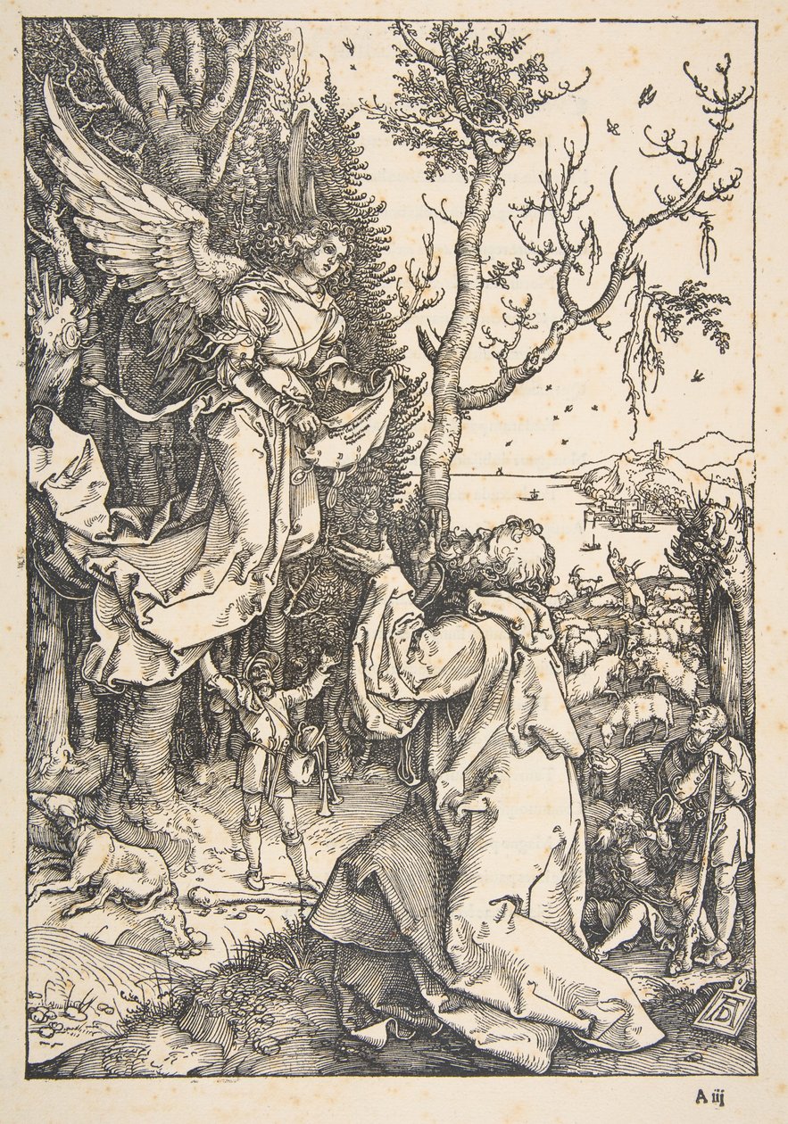 Joachim en de engel, uit "Het leven van de Maagd" door Albrecht Dürer
