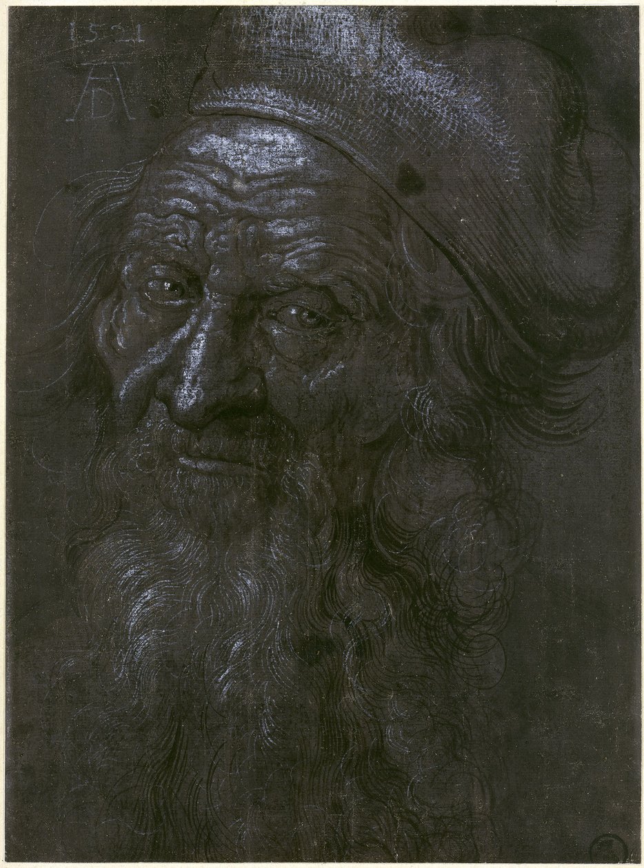 Hoofd van een 93-jarige man door Albrecht Dürer