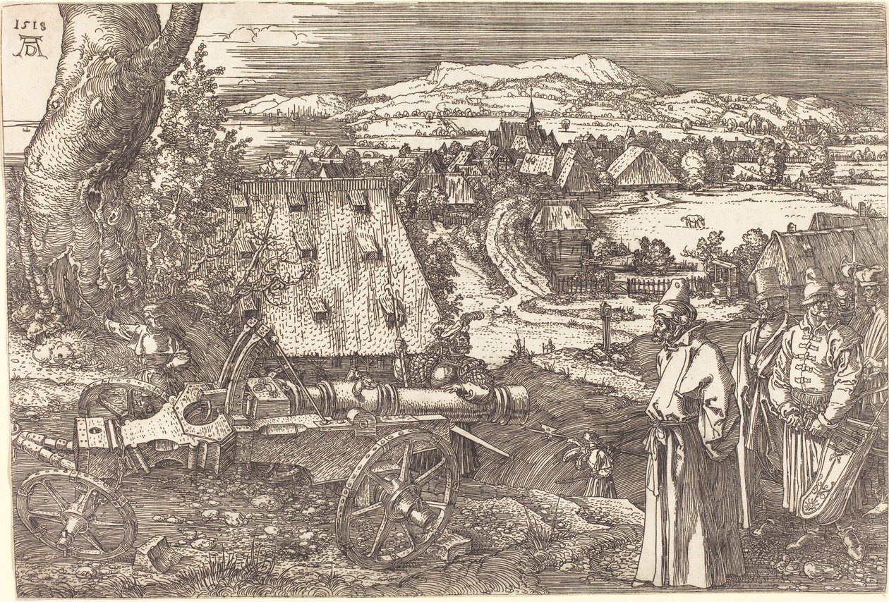 Landschap met een kanon, 1518 door Albrecht Dürer