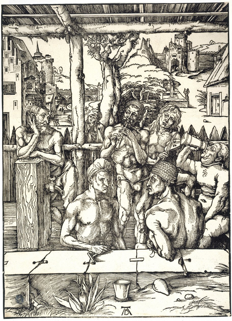 Het mannenbad (Bartsch 128) door Albrecht Dürer