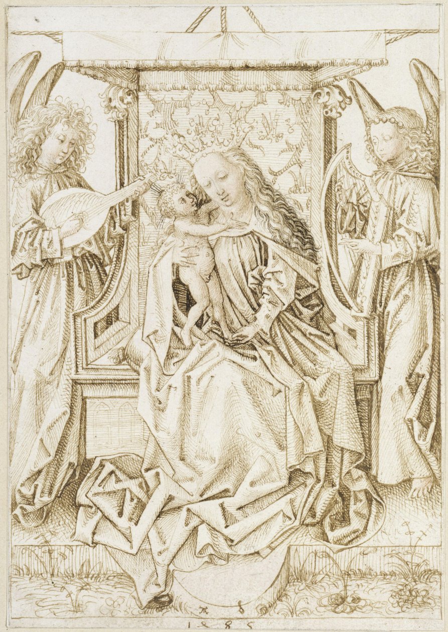 Madonna met musicerende engelen door Albrecht Dürer