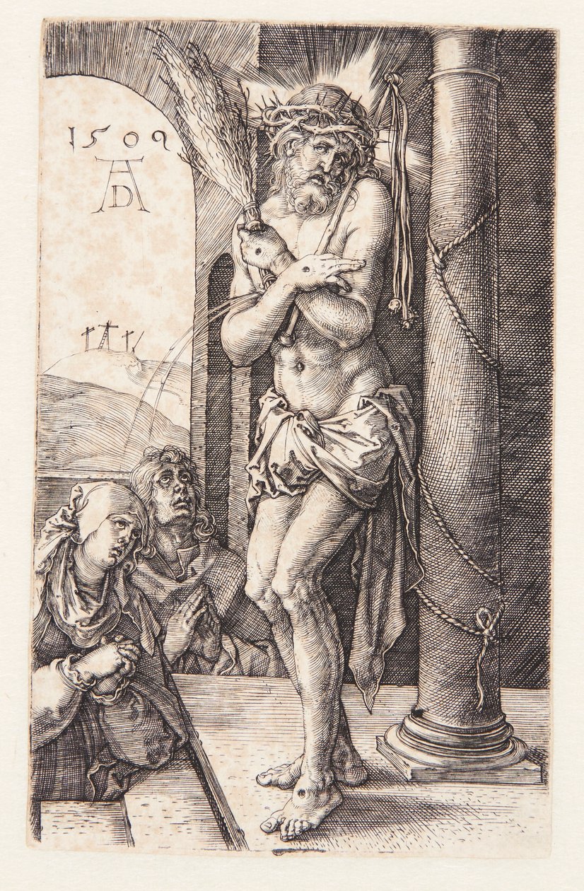 Man van smarten bij de zuil door Albrecht Dürer