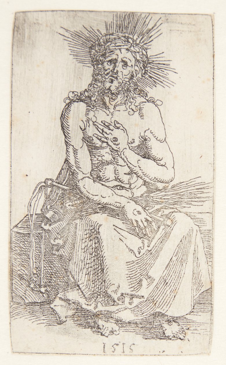Man van smarten, zittend door Albrecht Dürer