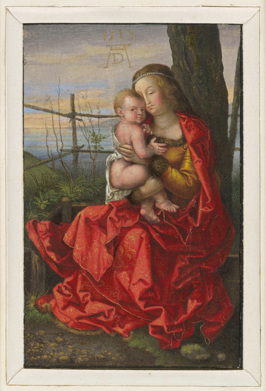 Maria met het Kind, zittend bij een boom door Albrecht Dürer