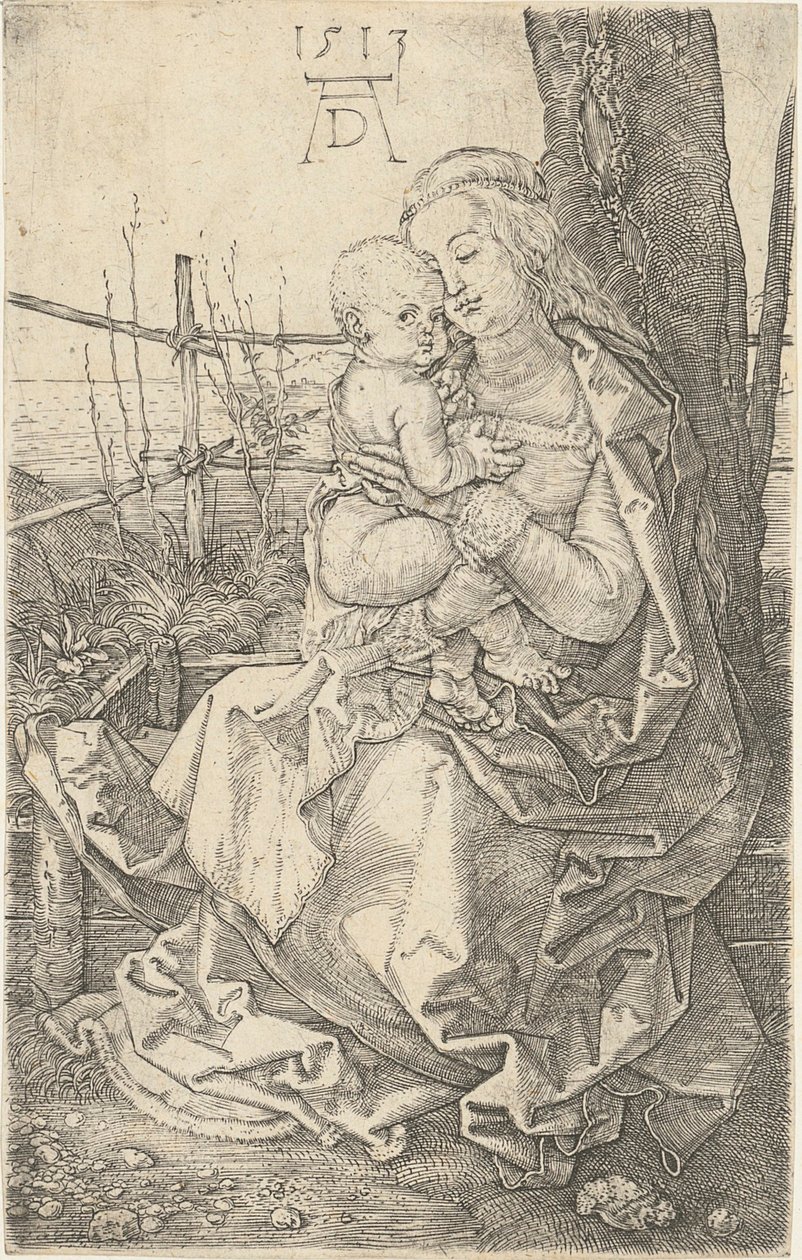 Maria met het Kind bij de boom door Albrecht Dürer