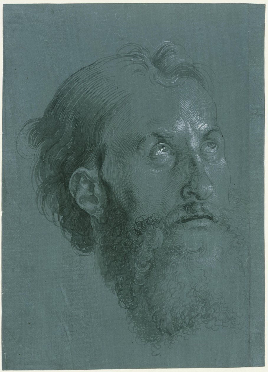 Naar rechts gekeerd hoofd van een apostel door Albrecht Dürer