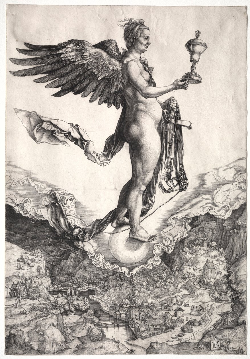 Nemesis, c. 1501-1502 door Albrecht Dürer