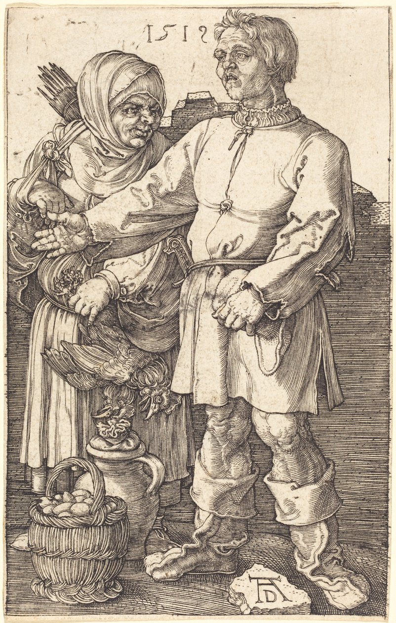 Een boerenpaar op de markt door Albrecht Dürer