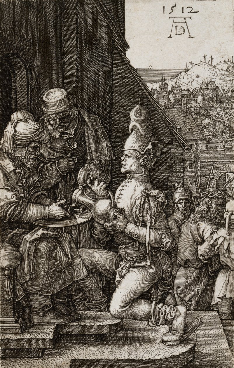 Pilatus wast zijn handen, uit De Passie door Albrecht Dürer