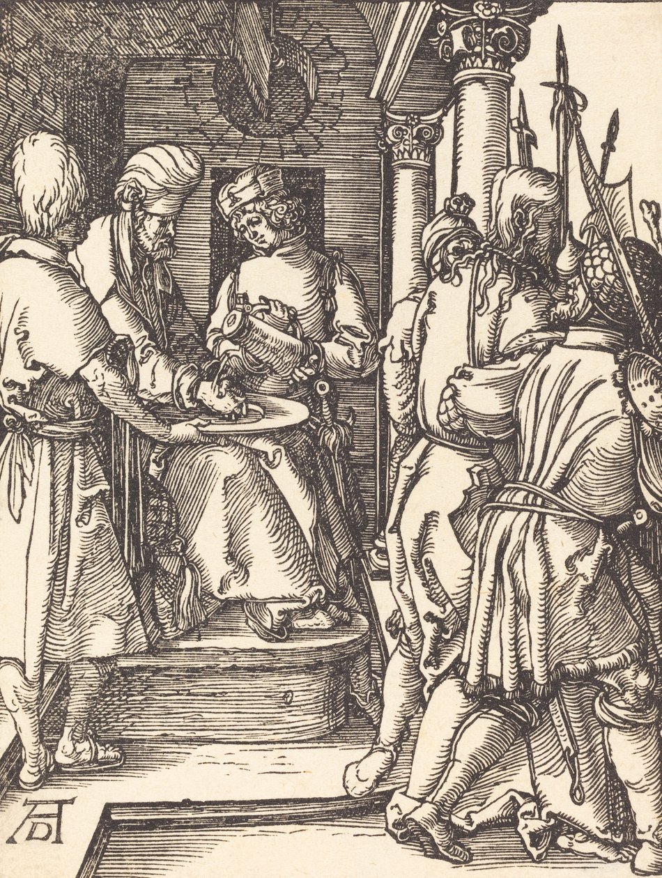 Pilatus wast zijn handen, waarschijnlijk ca. 1509-1510 door Albrecht Dürer