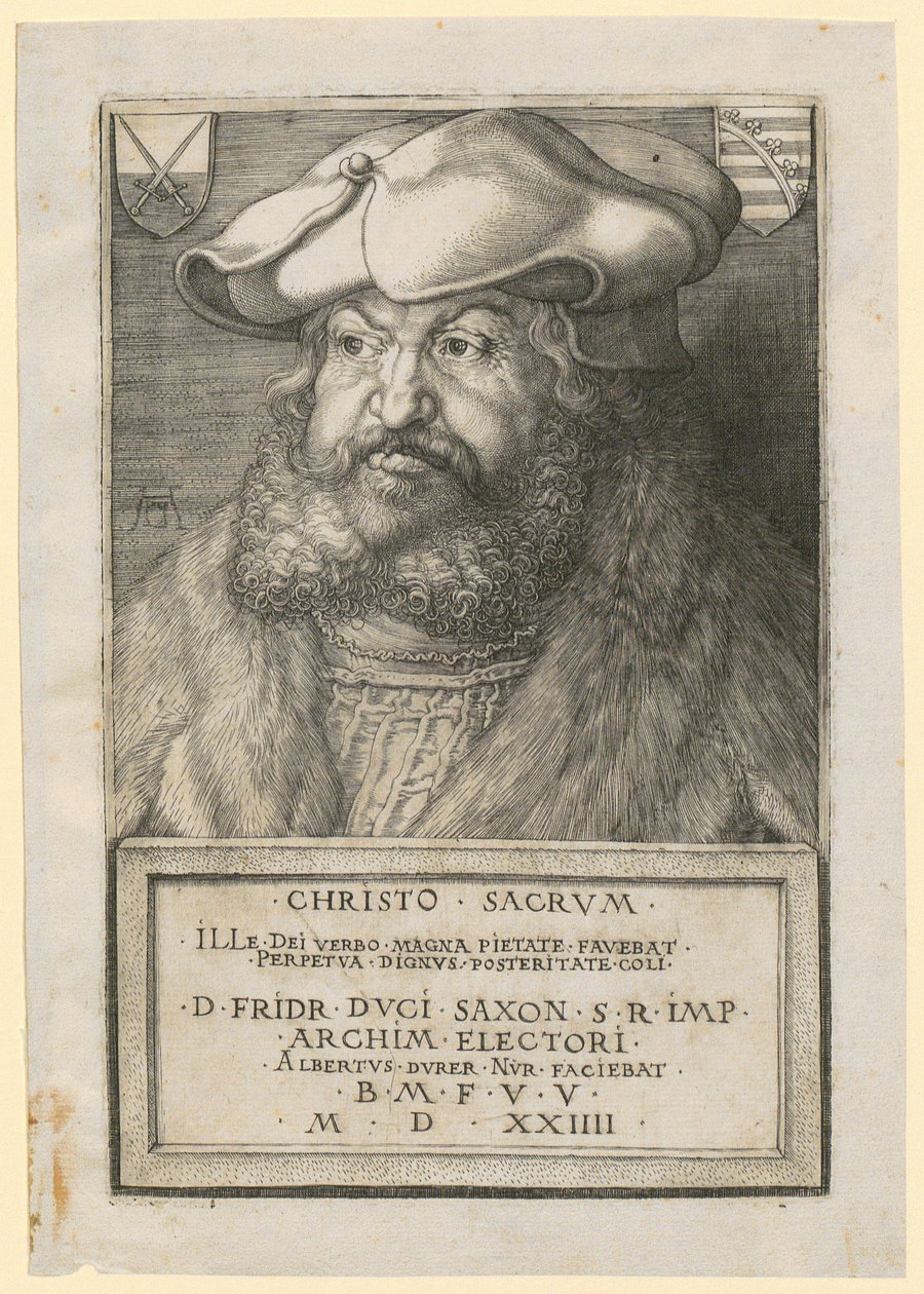 Portret van Frederik de Wijze, keurvorst van Saksen door Albrecht Dürer
