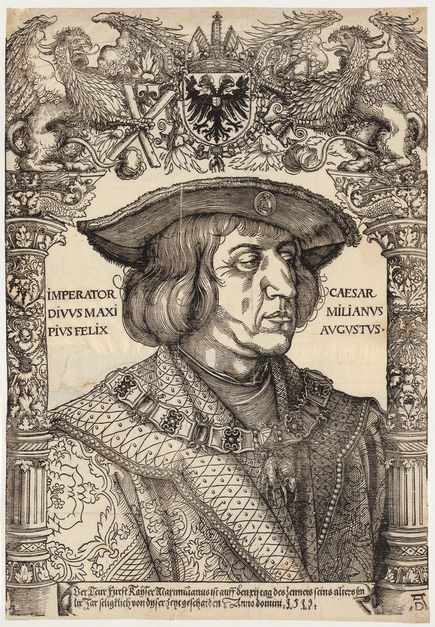 Portret van keizer Maximiliaan I door Albrecht Dürer
