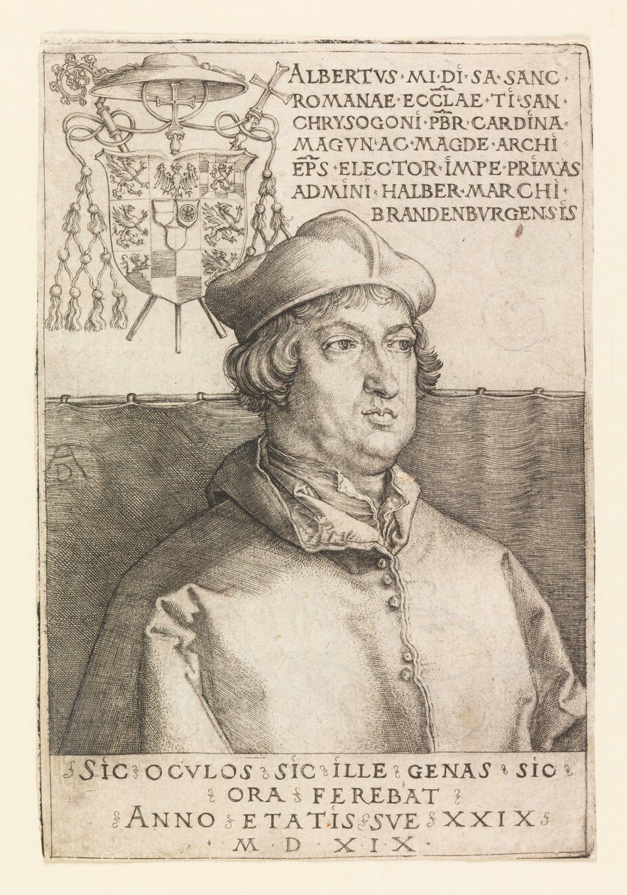 Portret van Albert van Mainz door Albrecht Dürer