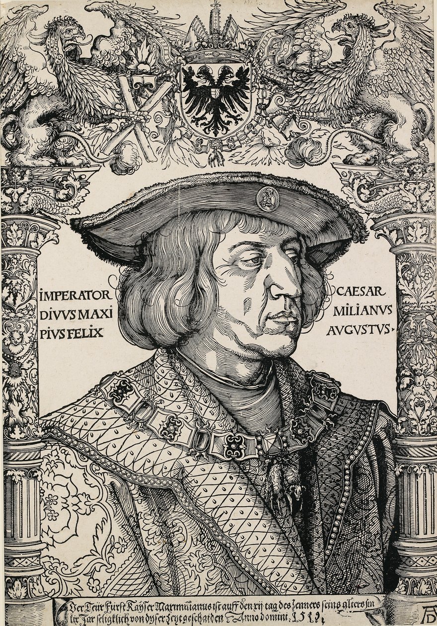 Portret van keizer Maximiliaan I door Albrecht Dürer