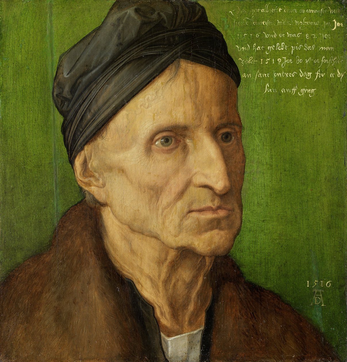 Portret van de Neurenbergse schilder Michael Wolgemut door Albrecht Dürer