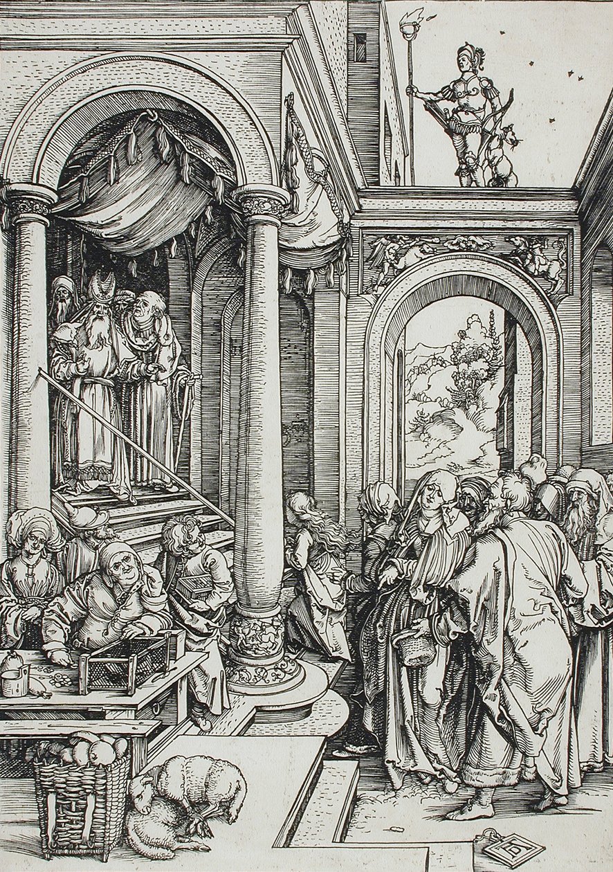 De opoffering van de Maagd in de tempel door Albrecht Dürer
