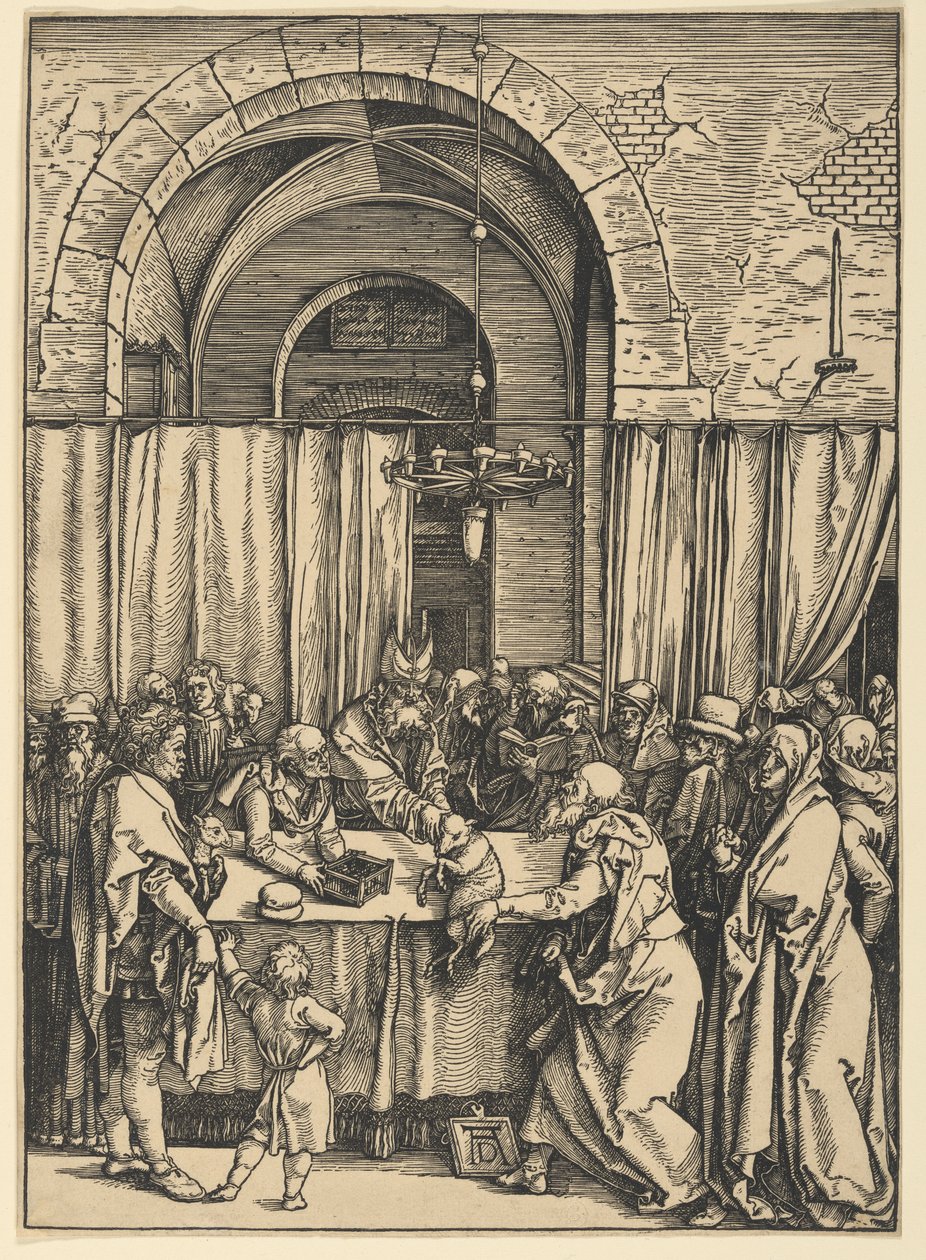Afwijzing van Joachims offer, uit Het leven van de Maagd door Albrecht Dürer