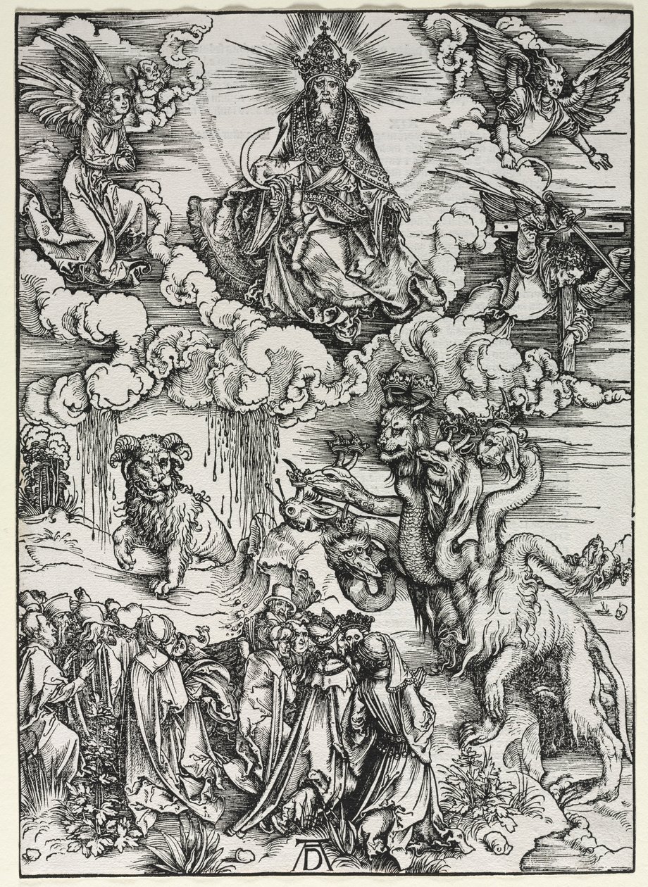 Openbaring van St. Johannes: Beest met rammenhoorns, 1511 door Albrecht Dürer