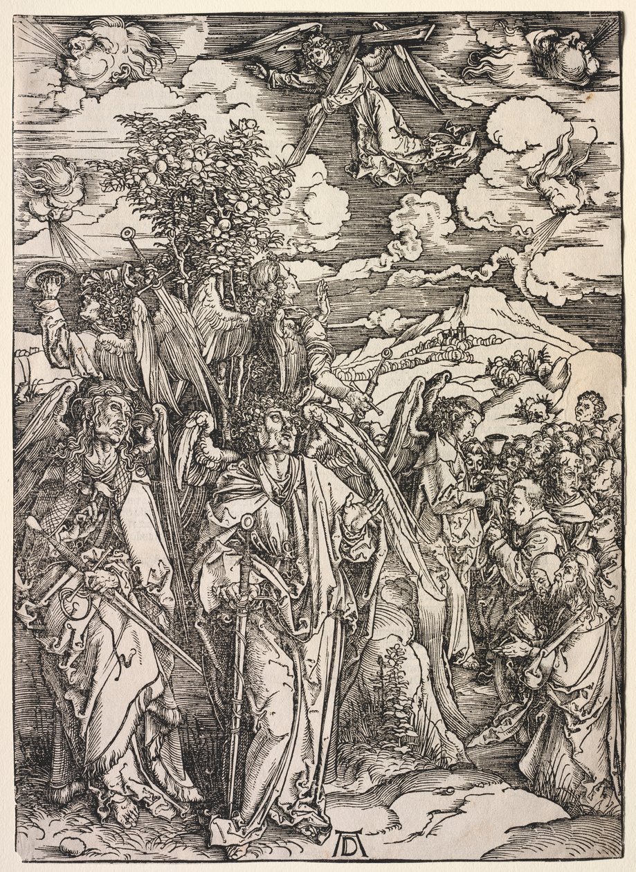 Openbaring van Johannes: Vier Engelen die de Winden Tegenhouden door Albrecht Dürer