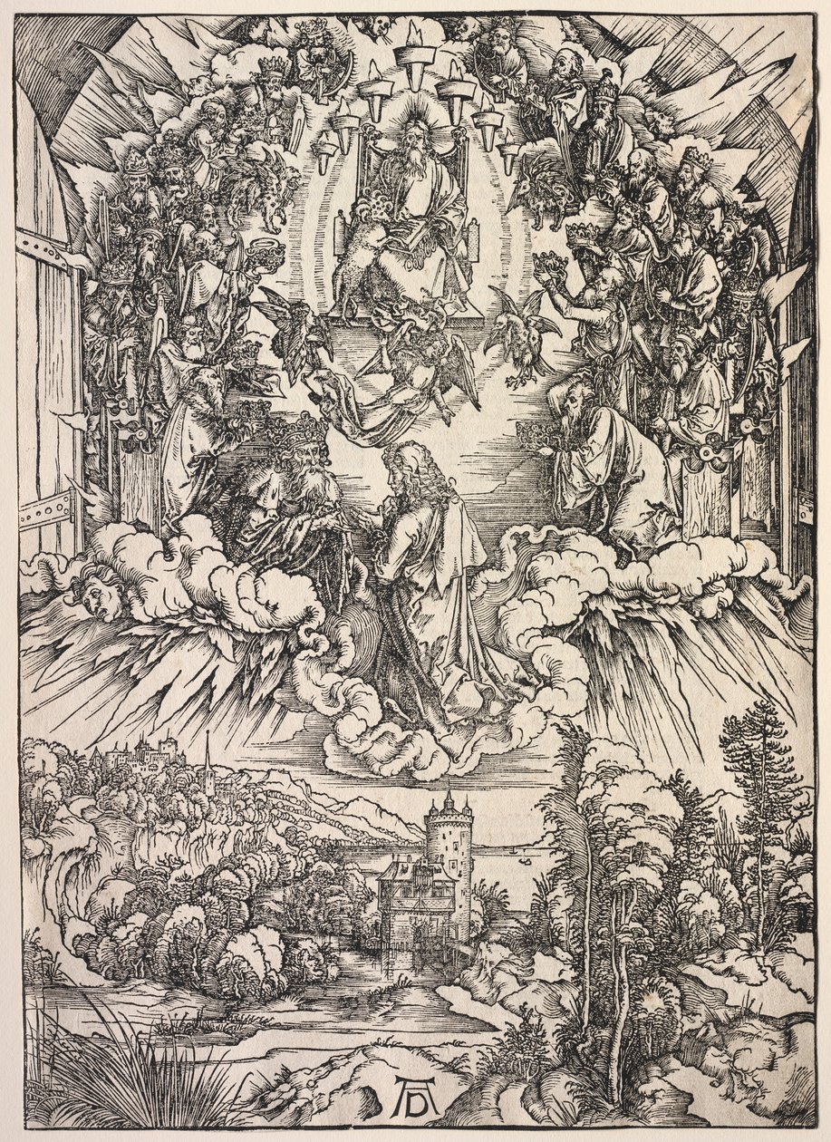 Openbaring van Johannes: Johannes voor de Troon door Albrecht Dürer