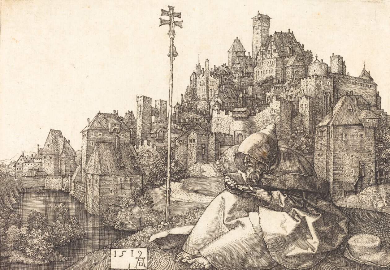 Sint Antonius Lezend, 1519 door Albrecht Dürer