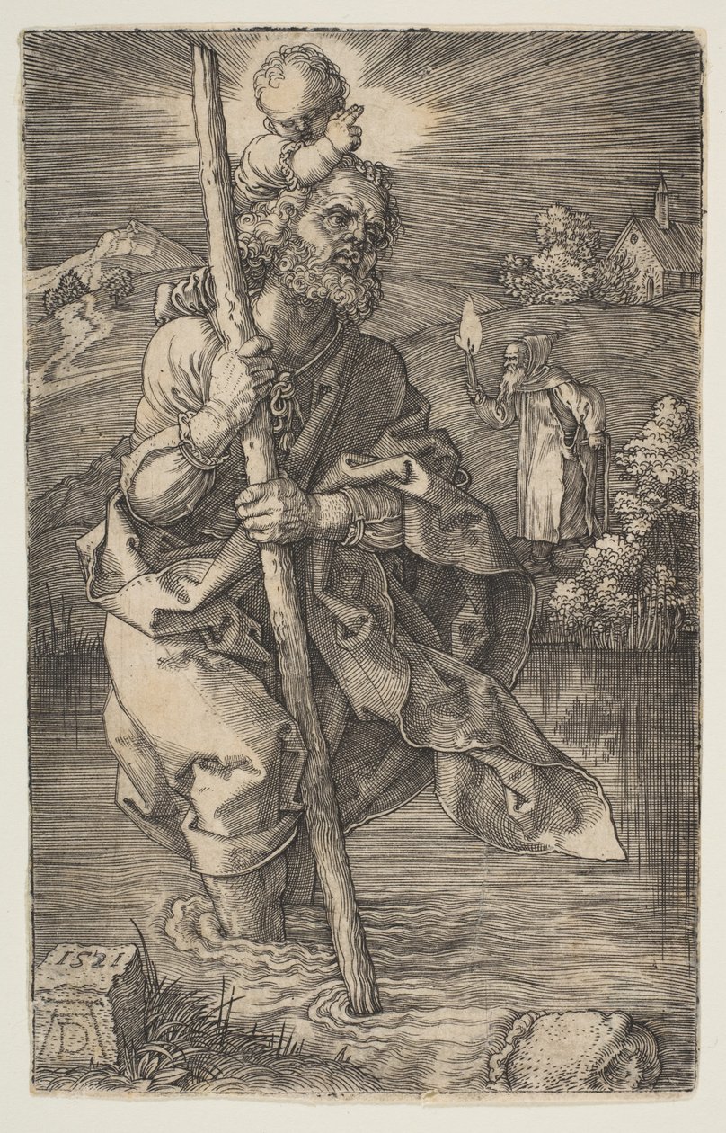 Sint-Christoffel, naar rechts kijkend door Albrecht Dürer