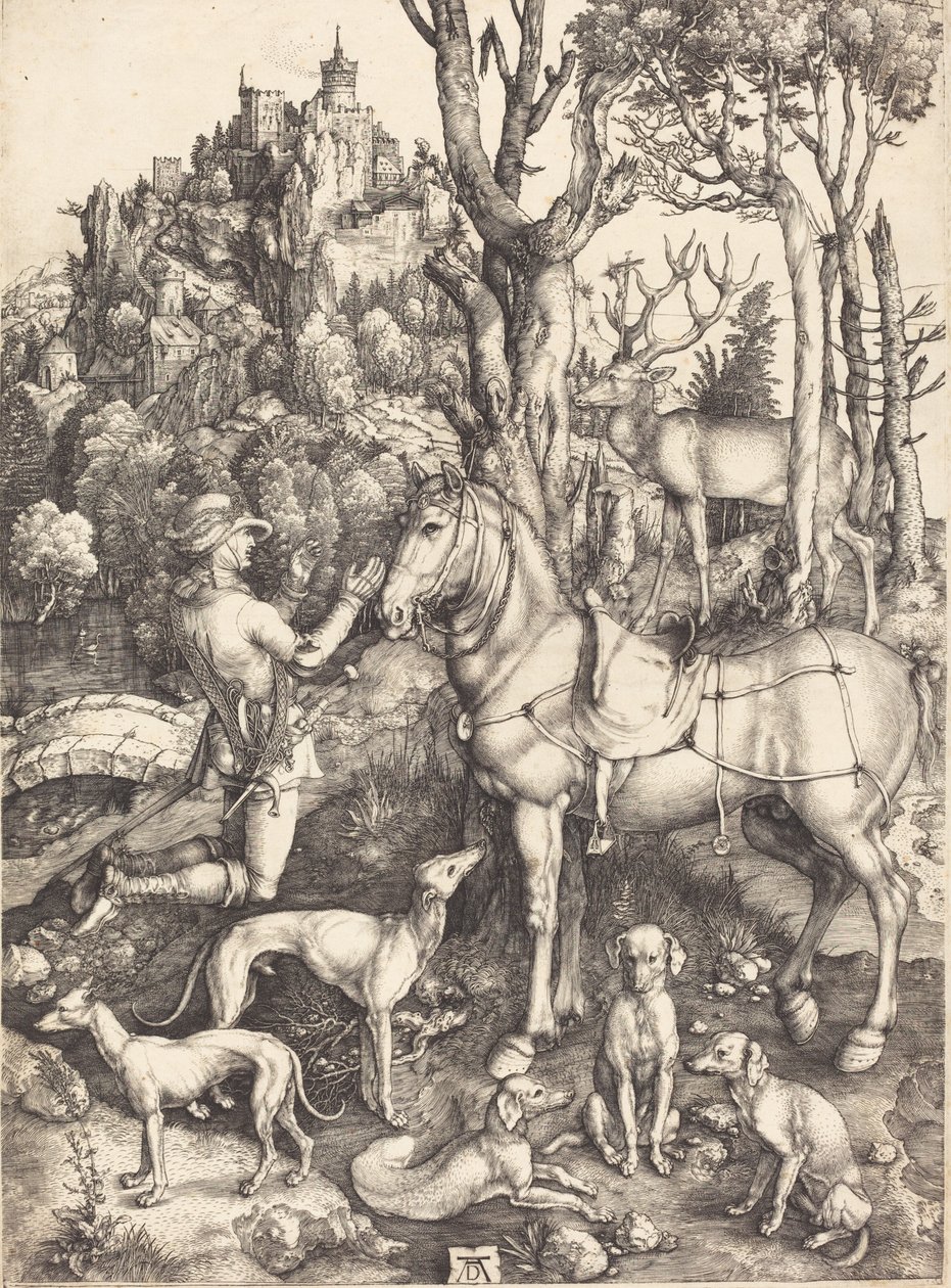 Sint Eustachius, ca. 1500 door Albrecht Dürer