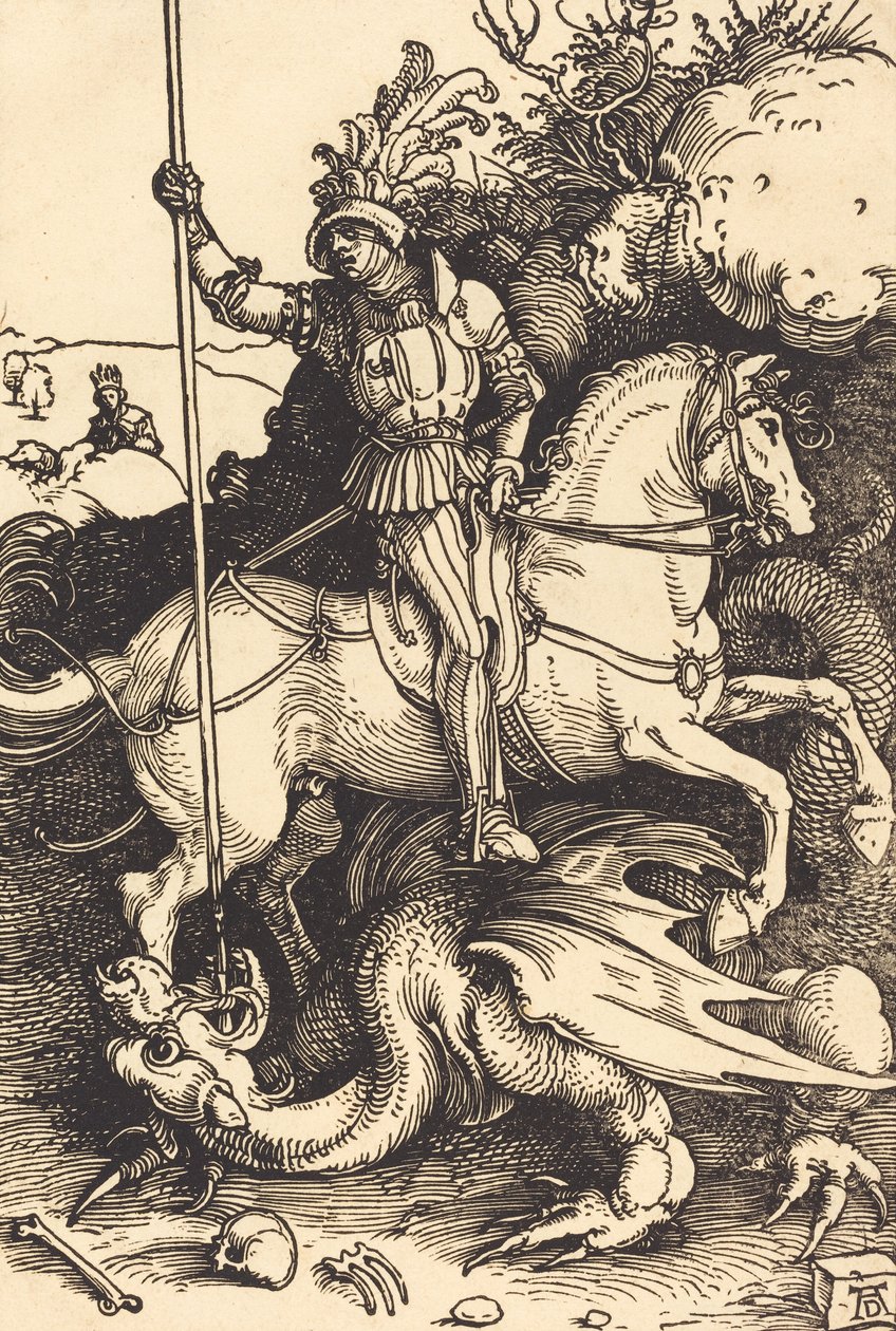 Sint Joris doodt de draak door Albrecht Dürer