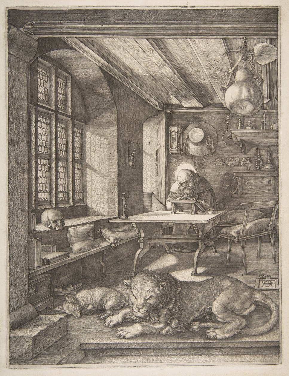 De heilige Hiëronymus in zijn studeerkamer door Albrecht Dürer