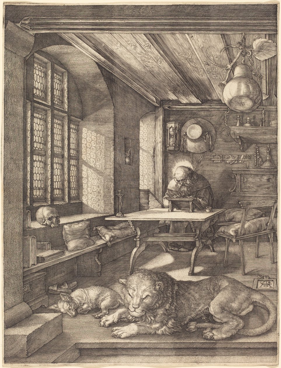 Sint Hiëronymus in zijn studeerkamer door Albrecht Dürer