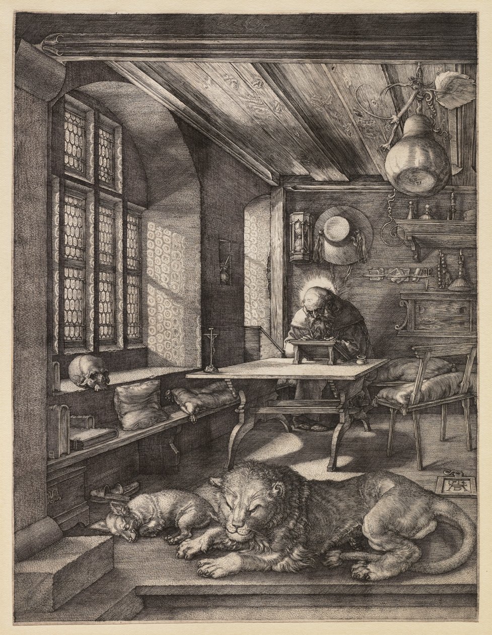 De heilige Hiëronymus in zijn studeerkamer door Albrecht Dürer