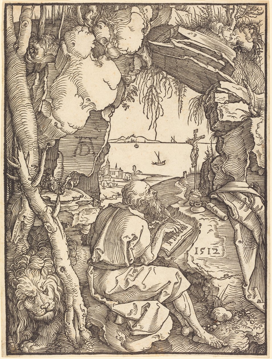 De heilige Hiëronymus in een grot door Albrecht Dürer
