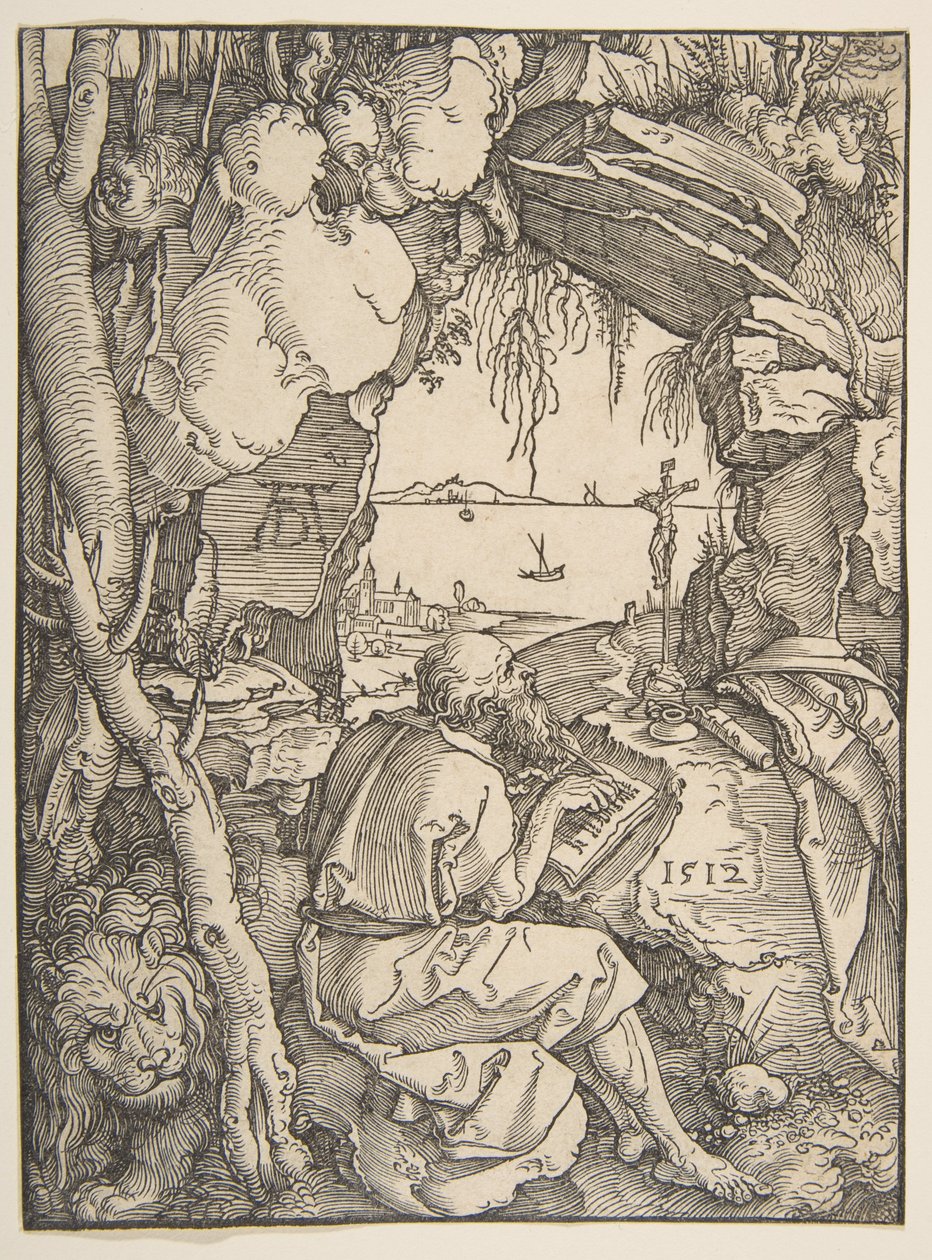 De heilige Hiëronymus in een grot door Albrecht Dürer