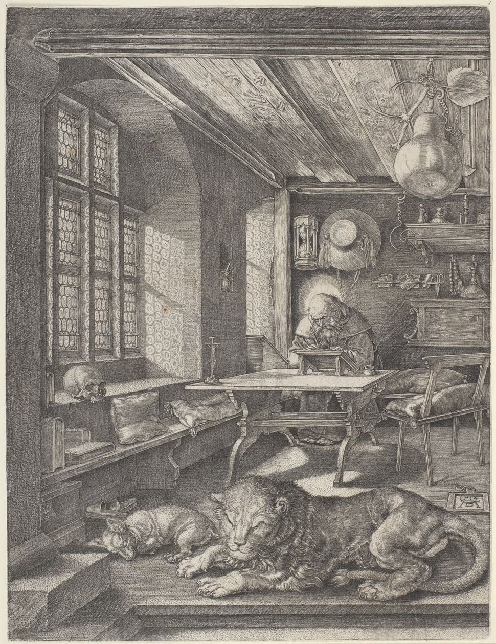 De heilige Hiëronymus in zijn studeerkamer door Albrecht Dürer