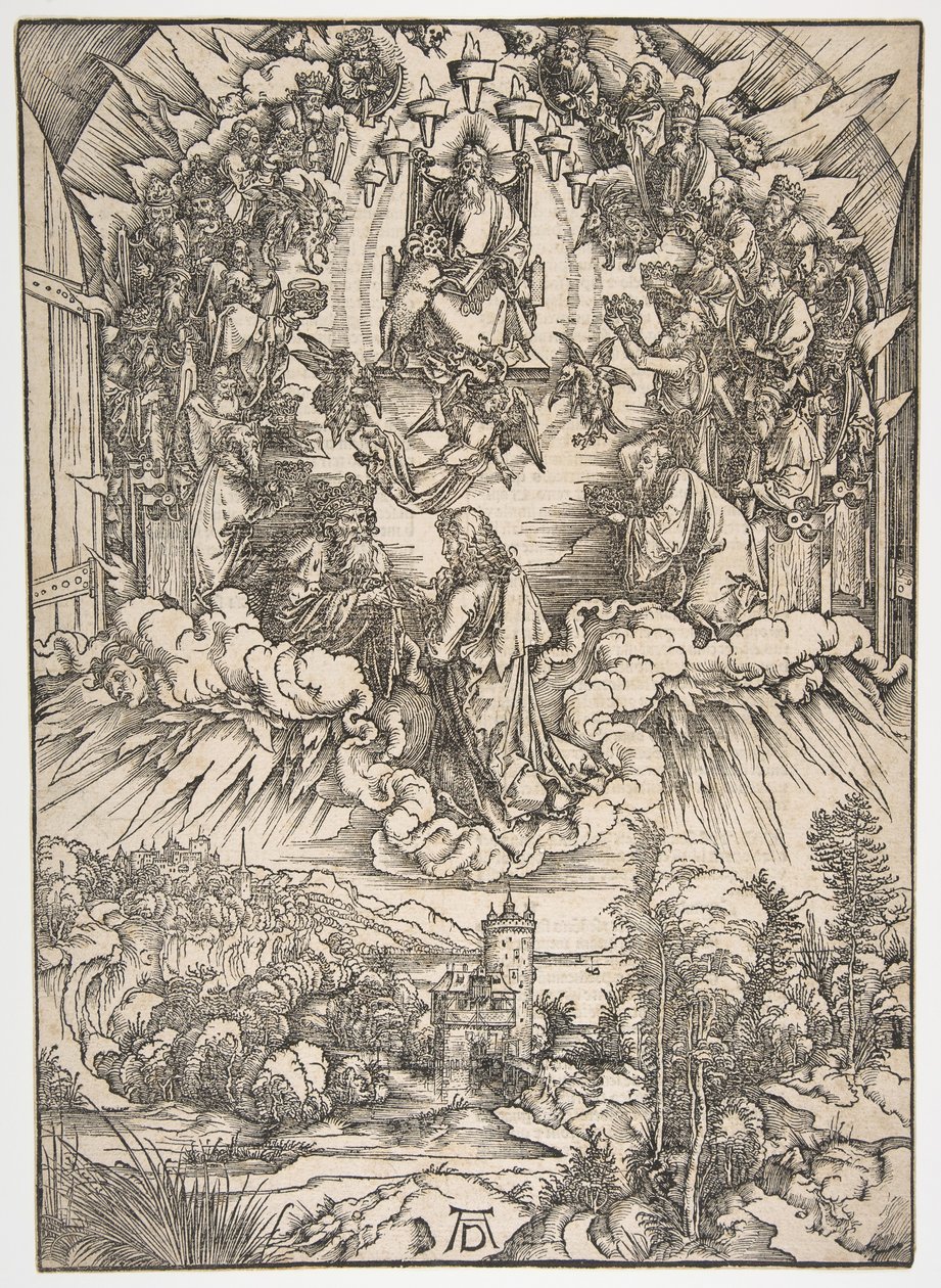 Sint Jan voor God en de Ouderen, uit De Apocalyps door Albrecht Dürer