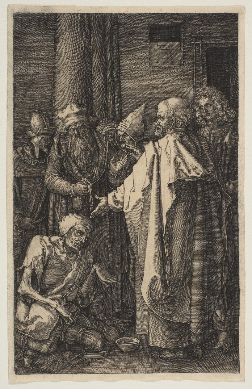Sint Petrus en Sint Johannes bij de Poort van de Tempel, uit De Passie door Albrecht Dürer