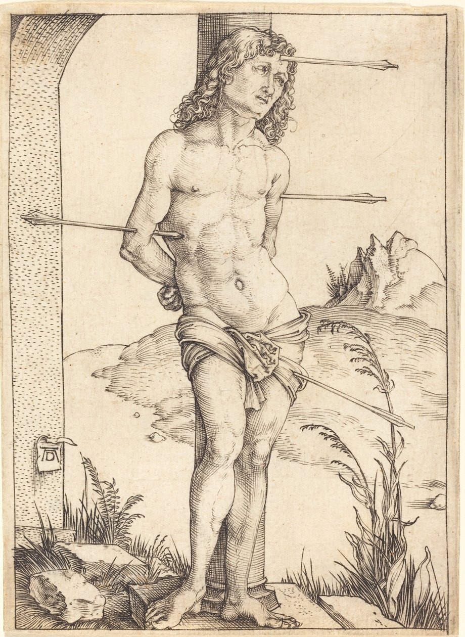 Sint Sebastiaan Gebonden aan de Zuil door Albrecht Dürer